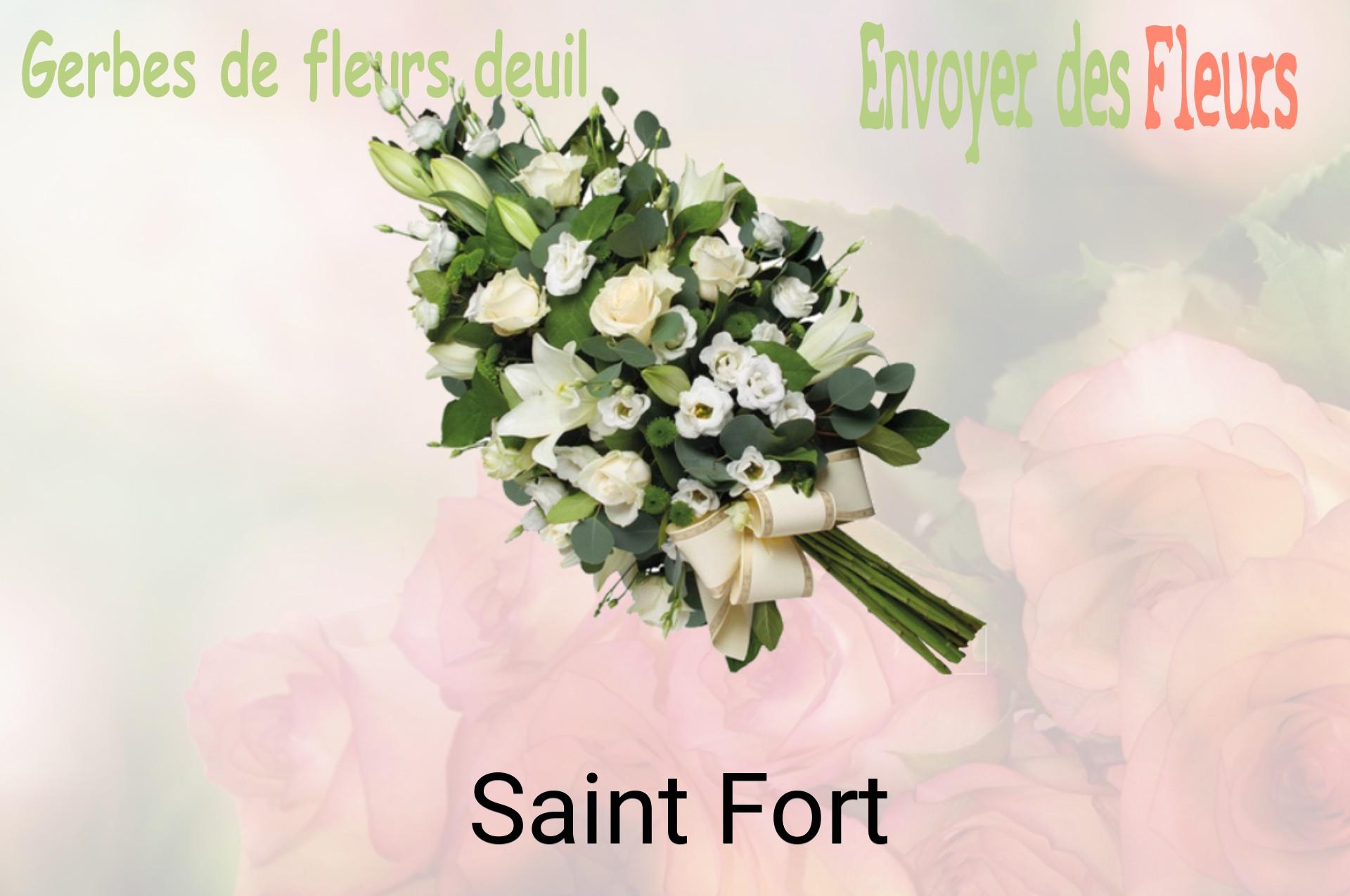 Gerbe de fleurs de deuil livrée à Saint-Fort